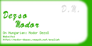 dezso modor business card