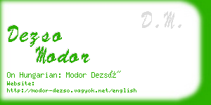 dezso modor business card